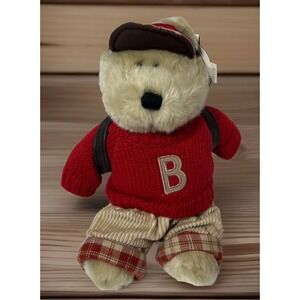 2002 Starbucks Bearista Bear Collection 10" Plush School Boy Bear Backpack Tags